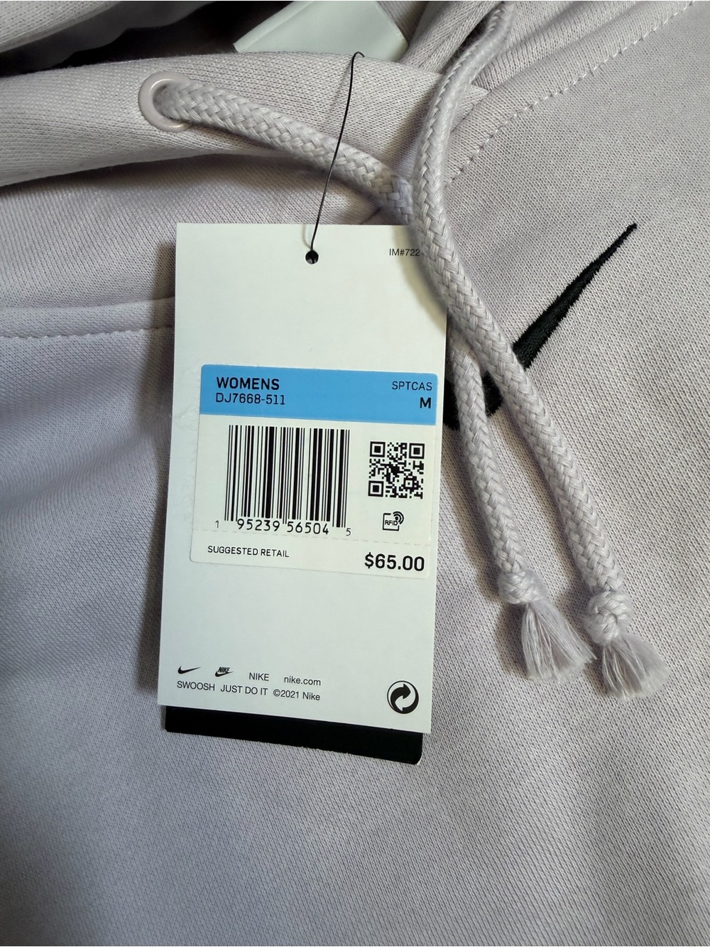 Nike Light Pink Hoodie with Subtle Swoosh - Picture 2 of 2